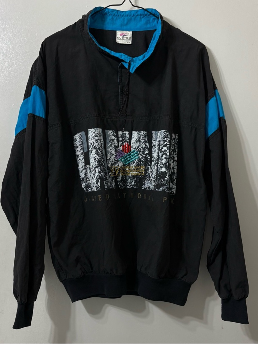 Gear Black & Blue Pullover Windbreaker Top XV Canada Games Grand Prairie’95